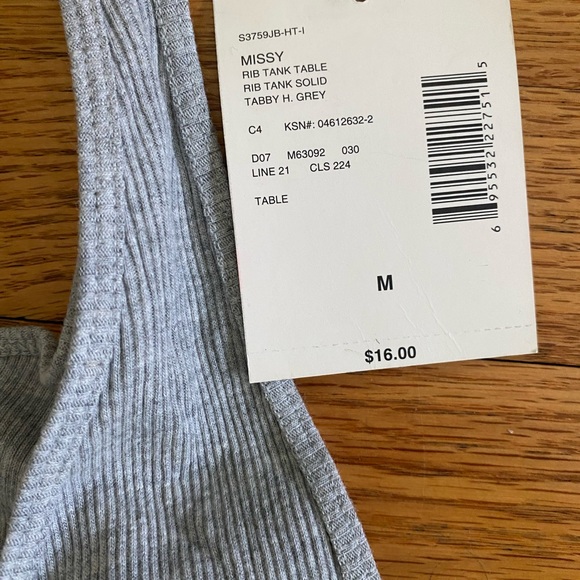 Joeboxer Tank Top Women’s Medium Heather Gray, Ribbed V neck NWT - Picture 4 of 7